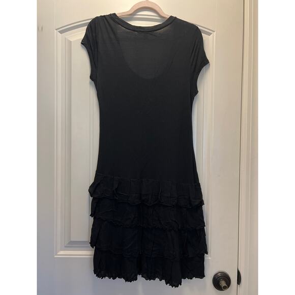 Banana Republic Women’s Scoop Neck Ruffle Layered Soft Casual Dress Size S Black - Picture 5 of 5